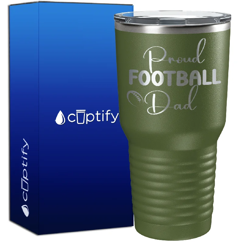 Compact silicone travel cups-Proud Football Dad 30oz Football Tumbler