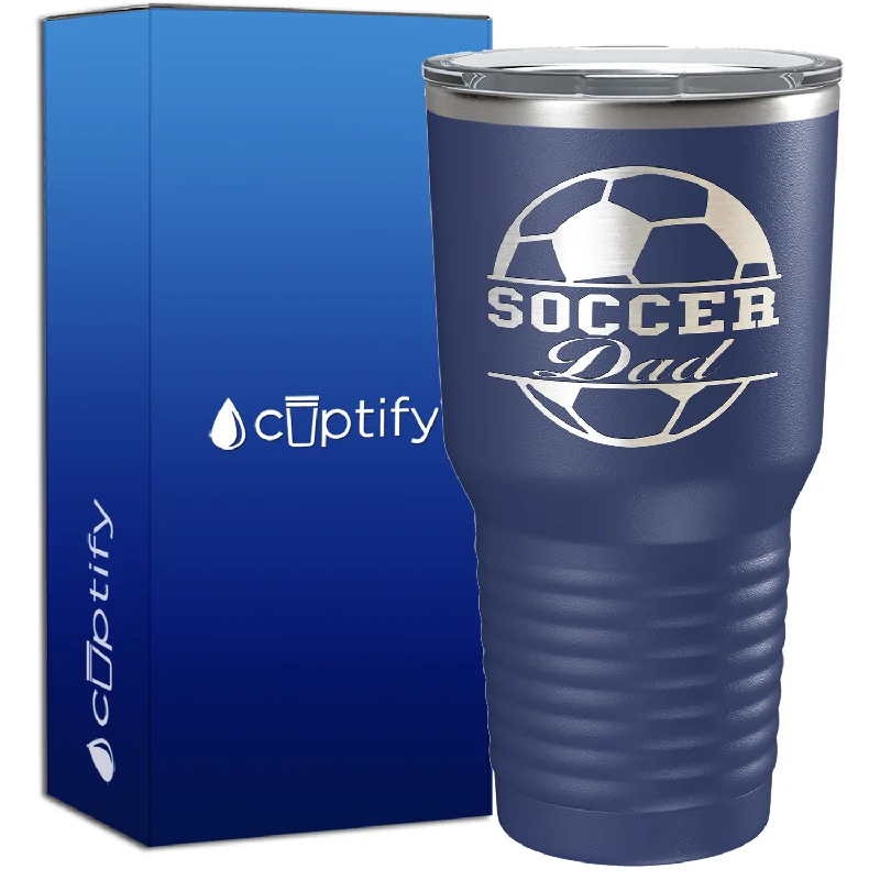 Lightweight aluminum travel mugs-Soccer Ball Dad 30oz Soccer Tumbler