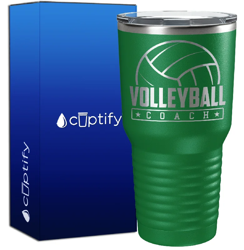 Double-insulated travel tumblers-Volleyball Coach 30oz Coach Tumbler